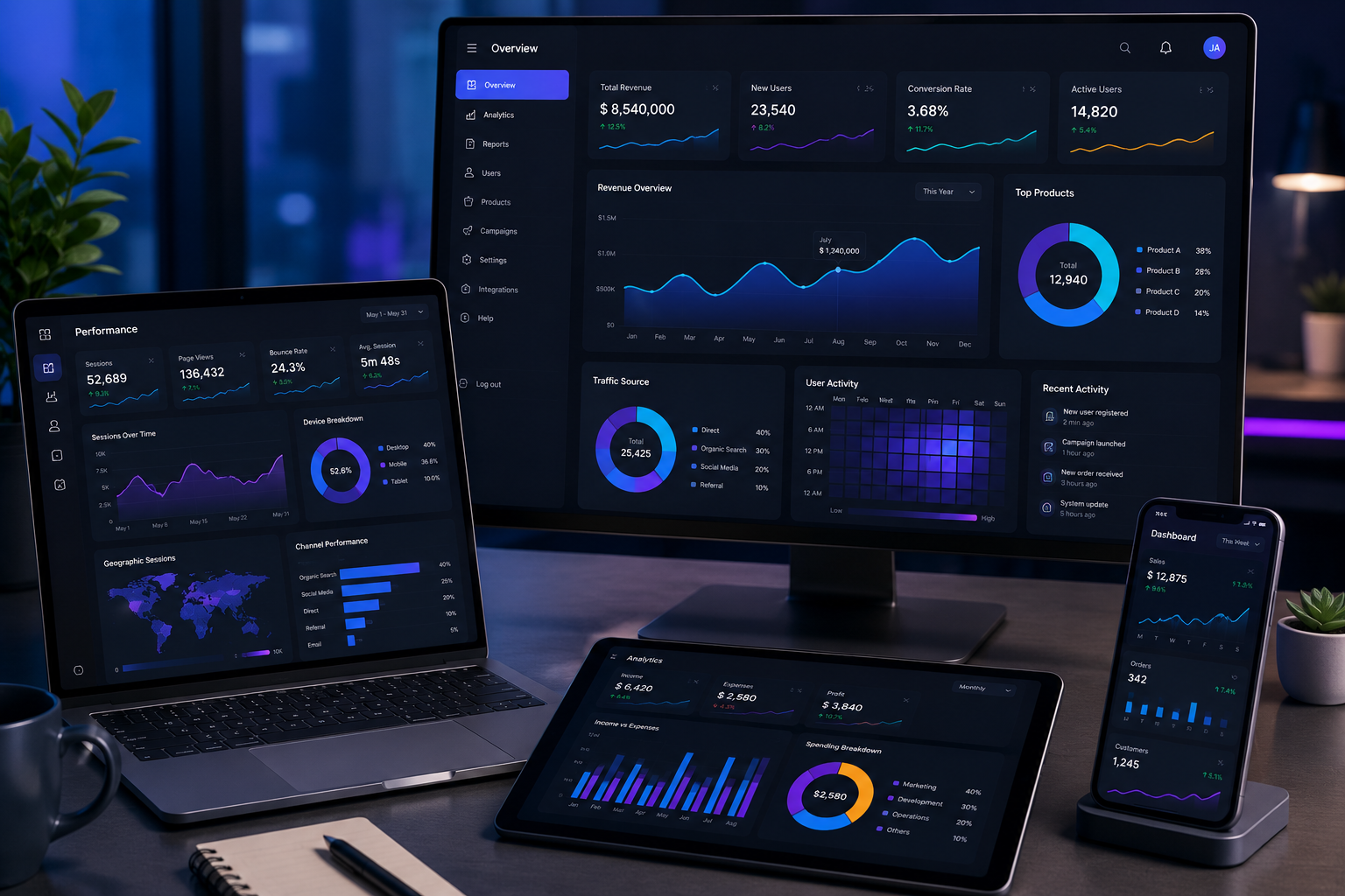 Interactive Dashboards and UI by Graphisco